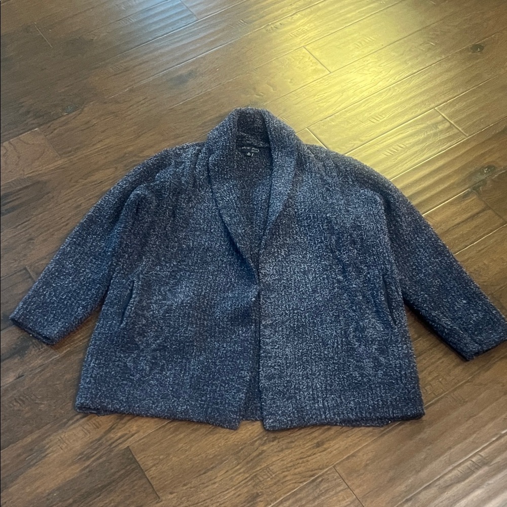 Barefoot Dreams Coastal Grandma Navy Chunky Cozy Cardigan XL EUC